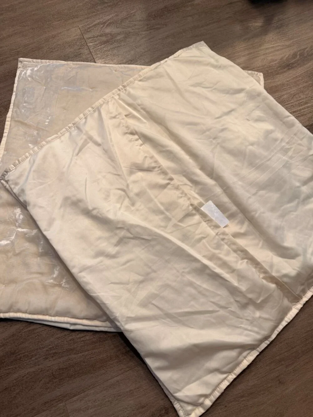 Two Ivory Velvet Euro Shams  - Crate and Barrel